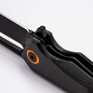 Складаний ніж NedFoss MAMBA, одноручний ніж зі сталі 9CM D2 з рукояткою Micarta, кишеньковий ніж з лайнерним замком та шарикопідши