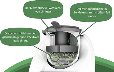 Змішувальна камера Mixle, редукція змішувальної чаші, сумісна з Thermomix TM6, TM5, більш ефективне подрібнення їжі