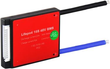 Літієва батарея, плата захисту BMS з балансиром, 16S 48V 20A LiFePO4