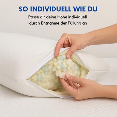 Подушка з піни з ефектом пам&39яті Oxycore, гіпоалергенна, можна прати при 40C, міцна якість з кисневою технологією