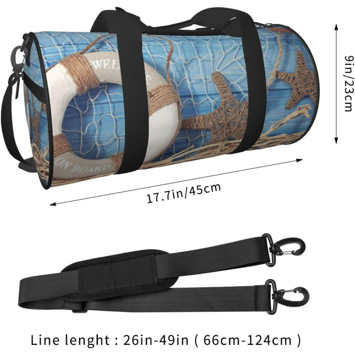 Дорожня сумка-циліндр з мушлевим принтом, спортивна сумка для чоловіків та жінок, сумка-мішок для пляжу та спорту