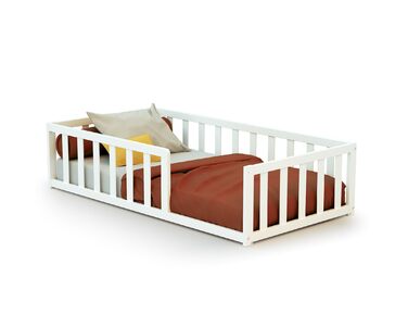 Дерев&39яне ліжко для немовлят 70x140 см Біле З бар&39єрами З бар&39єрами Ліжечко Дитяче ліжко Рейкова основа в комплекті Комфорт сну Незалежність Безпека Дитяче ліжко Біле