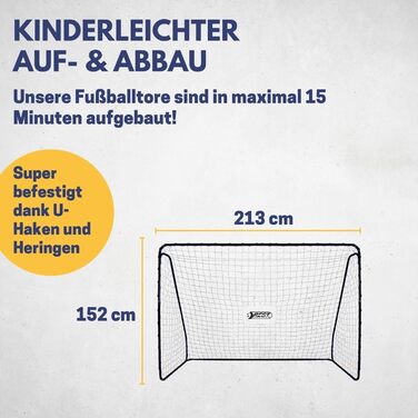 Найкращі спортивні футбольні ворота зі стінкою-мішенню Футбольні ворота 213 см x 152 см Дитячі футбольні ворота з різними кольоровими дизайнами Високоякісні дитячі ворота з сіткою, стінкою-мішенню та кілочками Футбольні ворота Fatzo
