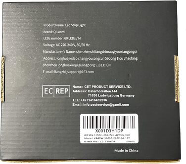 Світлодіодна стрічка Q.Laomi IP65 Водонепроникна світлодіодна стрічка Світлодіодна стрічка, 220 В 230 В світлодіодна стрічка з перемикачем, (білий, 4 М)