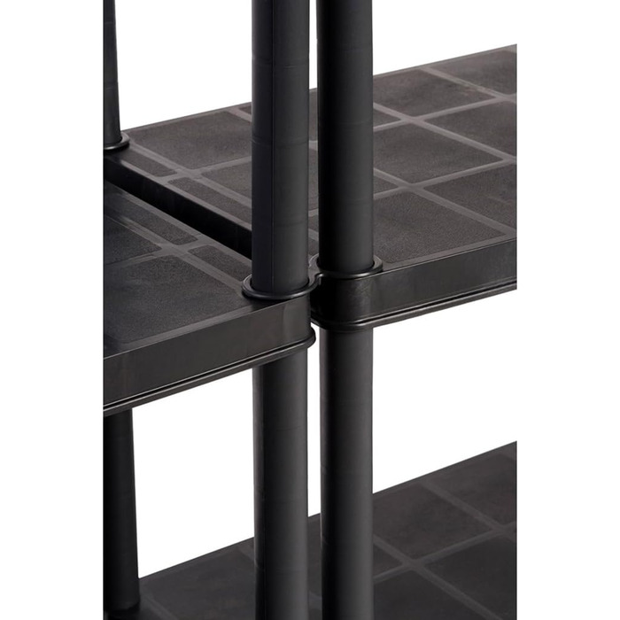 Пластиковий стелаж Kreher 2 x XL для міцності - 85x40,5x185 см - 5 полиць, вантажопідйомність 300 кг - вставна система, роздільний (32 полиці), сертифікований TV, стійкий до іржі та атмосферних впливів - для підвалу, гаража, майстерні та саду