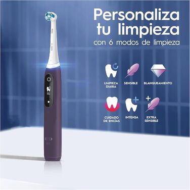 Електрична зубна щітка Oral-B iO 8N, фіолетова, Bluetooth, 2 щітки, 1 дорожній кейс