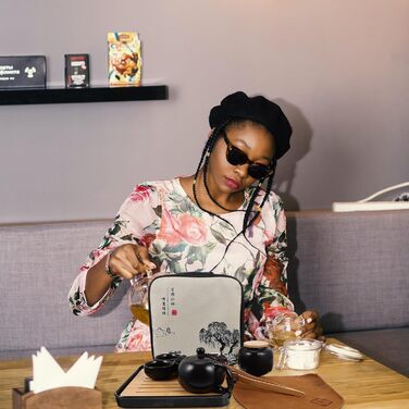 Чайний сервіс Кунг Фу з керамічного чайника Toyvian, 1 предмет, портативний, креативний, легко миється, для особистої колекції та сервірування столу, чорний