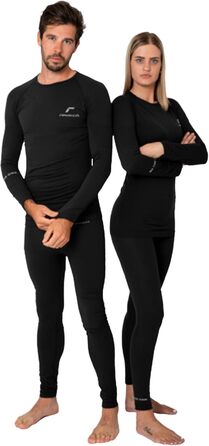 Комплект білизни Reusch WARM унісекс, функціональний комплект білизни для чоловіків та жінок, для дорослих, теплий, дихаючий, теплоізоляційний та вологорегулюючий, для всіх видів спорту, M 7700, чорний