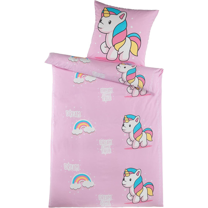 Високоякісна постільна білизна з єдинорога 135x200 для дівчаток Єдиноріг підковдра з мікрофібри Лілль поні діти постільна білизна