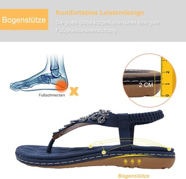 Жіночі літні шльопанці богемного крою на плоскій підошві зі стразами, розмір 36-42 41 EU, темно-сині