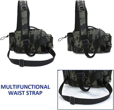 Сумка для риболовлі Lixada Багатофункціональна водонепроникна сумка для рибальської ремні Відкрита сумка на пояс Сумка для котушки Сумка для зберігання приманок Сумка на плече Сумка-органайзер