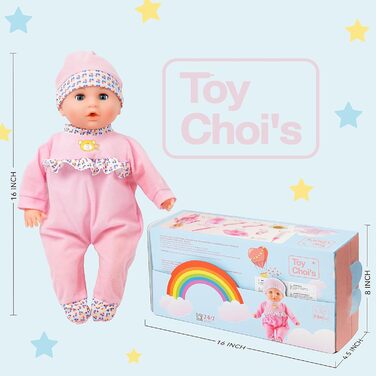 Лялька Toy Choi&39s Baby Doll - розмовляючі ляльки 40 см для дівчаток від 2 років зі звуками та веселими аксесуарами для годування