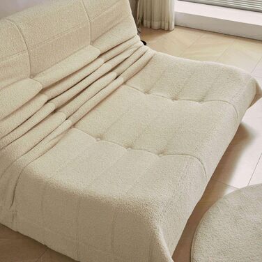 Диван-мішок okwish, гігантський двомісний диван, виготовлений з флісу, великий диван-лінька, ідеально підходить для читання та відпочинку в приміщенні та на вулиці, бежевий бежевий двомісний 1 плюшевий