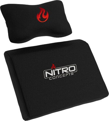 Ігрове крісло NITRO CONCEPTS X1000, ергономічне офісне крісло, обертове стільце з колесами, ігрове крісло, комп&39ютерне крісло з тканинним чохлом, вантажопідйомність 135 кг - чорне/червоне, стандартне