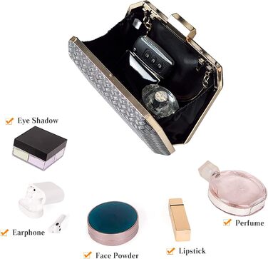 Елегантна вечірня сумочка блискуча сумка-клатч на ланцюжку для весілля, випускного або коктейльної вечірки, жіноча коричнева