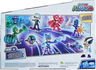 Набір фігурок PJ Masks Герої та лиходії, дошкільна іграшка, 7 фігурок з 10 аксесуарами, від 3 років, F2096