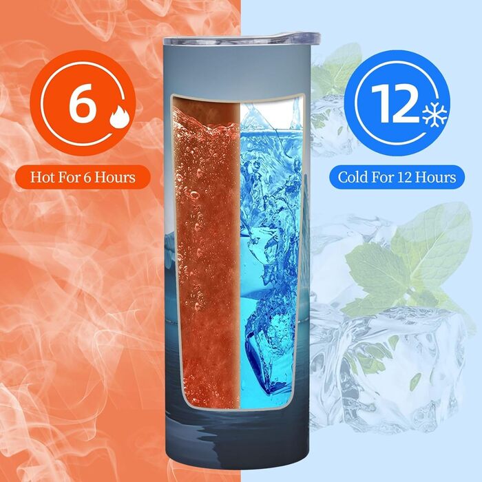 Кухоль з прямою трубочкою, дизайн айсберга, дорожній кухоль з принтом, підходить для кемпінгу, офісу та дому, 590 мл