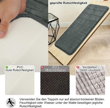 Комплект із 3 килимків для ванної кімнати з піни з ефектом пам&39яті, нековзний та вбираючий, можна прати, м&39який та швидковисихаючий, килимок для душу, туалету та ванни, темно-сірий