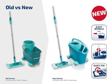 Плоска швабра Ergo 2.0 на коліщатках, підлогова швабра з покриттям Supersoft для вологого прибирання паркету, ламінату та натураль