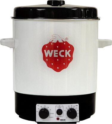 Машина для консервування WECK WAT 15 (емальована каструля для консервації, диспенсер для гарячої води, глінтвейн, з термостатом, з таймером, 29 літрів) 6830, чорний одинарний WAT 15