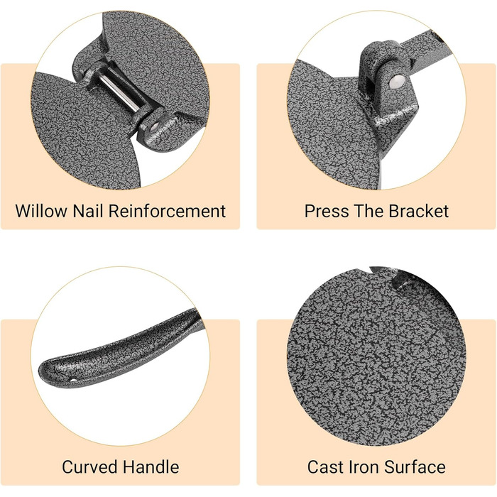 Чавунний прес GAESHOW Taco, прес для тортильї, прес для кукурудзяного борошна, виробник тортильї, чавунний прес для тортильї, прес для тіста для домашніх коржів, інструмент для млинців, 16,5 см