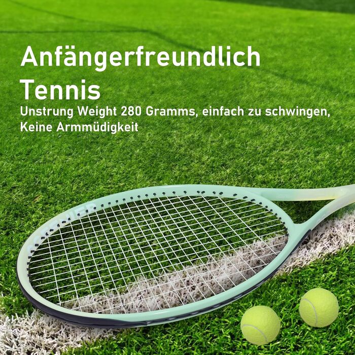Тенісна ракетка OGEENIER 27" для дорослих – легка, зелена, для початківців та аматорів