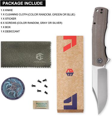 Складаний ніж PFP03 Victor, клинок зі сталі K110, лезо 3,58', рукоятка з мікарти, кишеньковий ніж EDC (хакі мікарта)