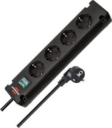 Розеткова планка Brennenstuhl Bremounta 4-місна з вимикачем (розетка на кілька розеток з кутом нахилу 90 градусів, штепсельна план