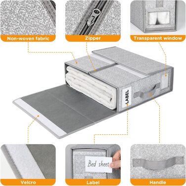 Організатор для зберігання постільної білизни Syeeiex 3 шт. и, складна сумка для зберігання постільної білизни, органайзер для пос