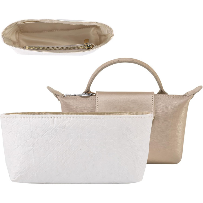 Організатор для сумок для міні-сумки Longchamp, біла вставка для сумок, підкладка для зберігання сумок, на блискавці, що не випада