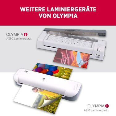Ламінатор Olympia A 245 Combo 4-в-1 Гарячий та холодний ламінатор Комплект для ламінування документів A4 Вбудована лінійка для різання Комплект ламінуючих пакетів та закруглювач кутів Швидкий час нагрівання Розмір документа A4