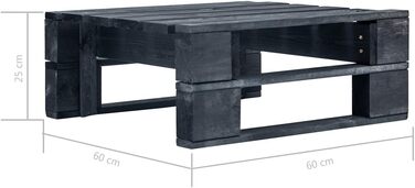 Вуличні піддони для пуфів Wood Black,45761