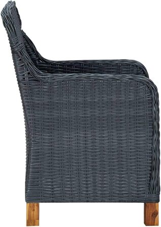 Садові стільці з подушками 2 шт. Poly Rattan Dark Grey