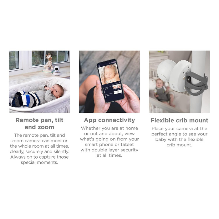 Із додатком Motorola Nursery та 5-дюймовим батьківським блоком - нічне бачення, температура та двосторонній зв&39язок Білий/золоти