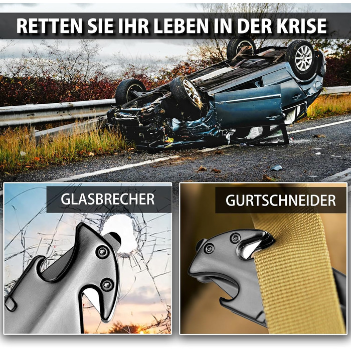 Кишеньковий ніж NedFoss FA48, рятувальний ніж з ремінним різаком та склорізом, складаний ніж з затискачем для ременя, одноручний н