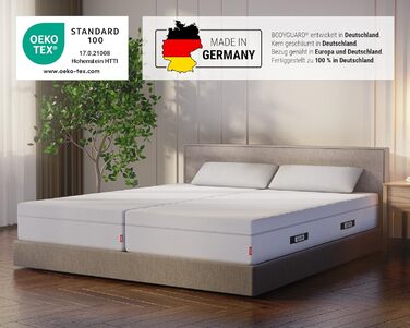 Матрац Bodyguard bett1 Boxspring Рейтинг Stiftung Warentest 1.9 (Тест 2/2024 середньої жорсткості та жорсткості, 90x200 см, висота матраца приблизно 28 см, 100 повна піна, 2 рівні жорсткості в 1, Oeko-TEX 100, QXSchaum) Середньої жорсткості 90 x 200 см
