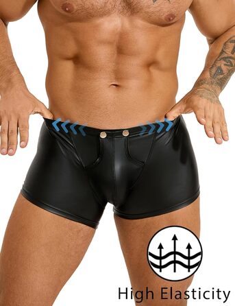 Чоловічі боксери ohyeahlady, з лакованої шкіри, чорні, розмір L