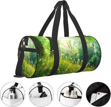 Спортивна сумка-мішок для подорожей та пляжу, з весняним природним принтом Краєвид, чорна, універсальний розмір, дорожня сумка