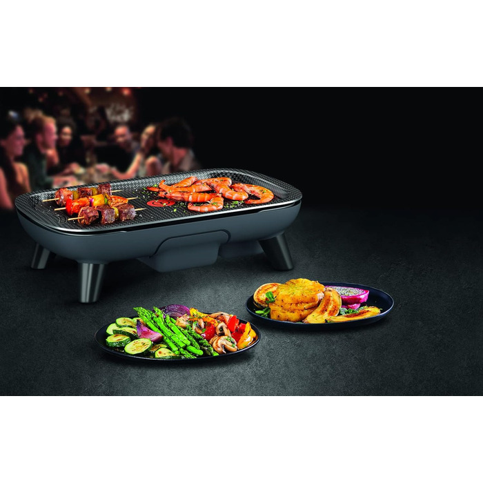 Електрична сковорода Tefal YY4570FB Plancha des Saveurs, антипригарне покриття, Titanium Force, технологія Thermo-Spot, регульований термостат, знімна плита, можна мити в посудомийній машині, чорний