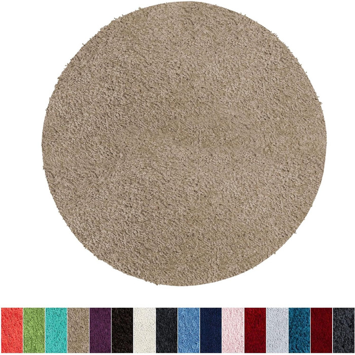 Круглий килимок для ванної casa pura 120 см бежевий, пухнастий волохатий килимок для ванної, нековзний килимок для ванної, можна прати, килимок для душу, килимок/килимок для підлоги для ванної кімнати та душу