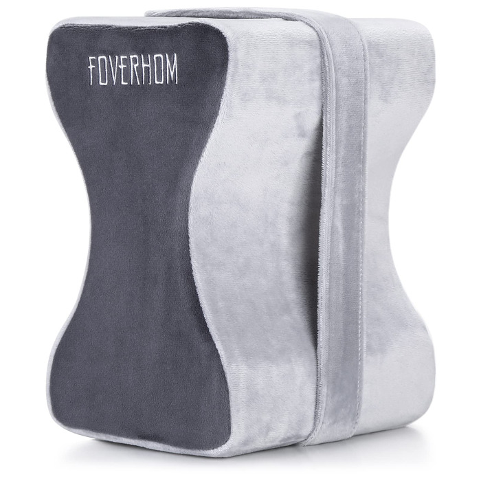 Подушка для коліна foverhom з піни з ефектом пам&39яті, ортопедична подушка для ніг для полегшення болю при ішіасі, болю в спині, вагітності, болю в ногах, болю в стегнах та ішіасі, сіра