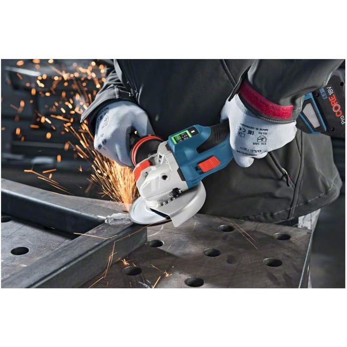 Акумуляторна кутова шліфувальна машина GWX 18V-15 SC з X-LOCK (потужність 1500 Вт, вкл. захисний кожух, додаткова рукоятка, пласти