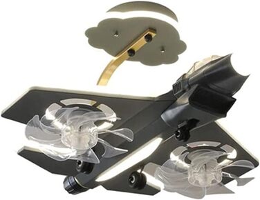 Тихий вентилятор лампа мультфільм літак стельові вентилятори з легким вертольотом модель світлодіодна регульована 6 швидкість вітр