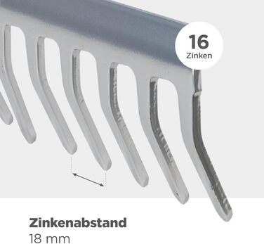 Гребінь садовий Blizz-z 40 см, 16 зубців Міцний гребінь з надійним держаком з ясеня