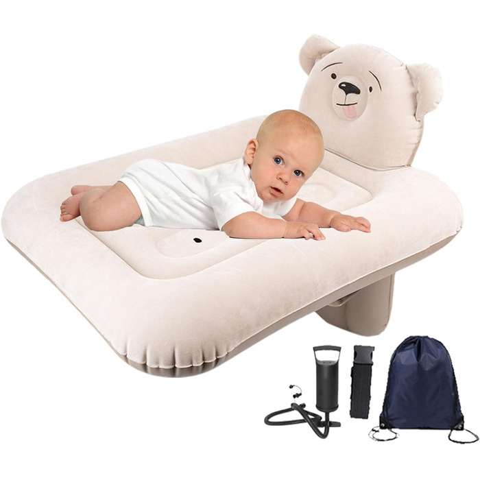 Надувне дорожнє ліжко, автомобільний надувний матрац для дітей Надувний автомобільний матрац, надувне автомобільне ліжко для заднього сидіння, підходить для сидінь у літаку, поїзді та для походів.