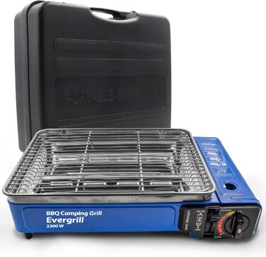 Газовий гриль потужністю 2300 Вт портативний настільний гриль із футляром для перенесення, п&39єзоелектричним запалюванням та знімним піддоном для крапель для кемпінгу, саду та балкону