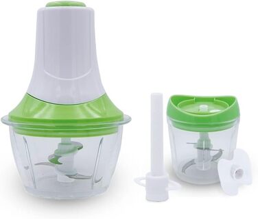 Компактний мультиподрібнювач 6-в-1 Ємність 360 мл і 1000 мл Нарізає, змішує, подрібнює, натирає, збиває та перемішує 300 Вт 2 пластикові контейнери з кришкою 300 Вт