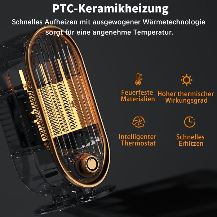 Портативний електричний обігрівач, 800 Вт, для приміщень, термостат, для розміщення на столі та підлозі, захист від перекидання, невеликий кімнатний обігрівач для спальні, офісу, дому, вітальні