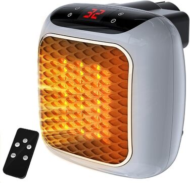 Підключається до мережі з вентилятором та дистанційним керуванням, міні-керамічний вентилятор для ванної кімнати, енергозберігаючий, тихий обігрів, променевий обігрівач потужністю 1200 Вт з 12-годинним таймером, термостатом та захистом від перегріву для с