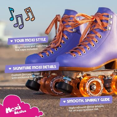 Роликові ковзани Moxi - Beach Bunny - Модні жіночі роликові ковзани Вічнозелений захід сонця Розмір 4